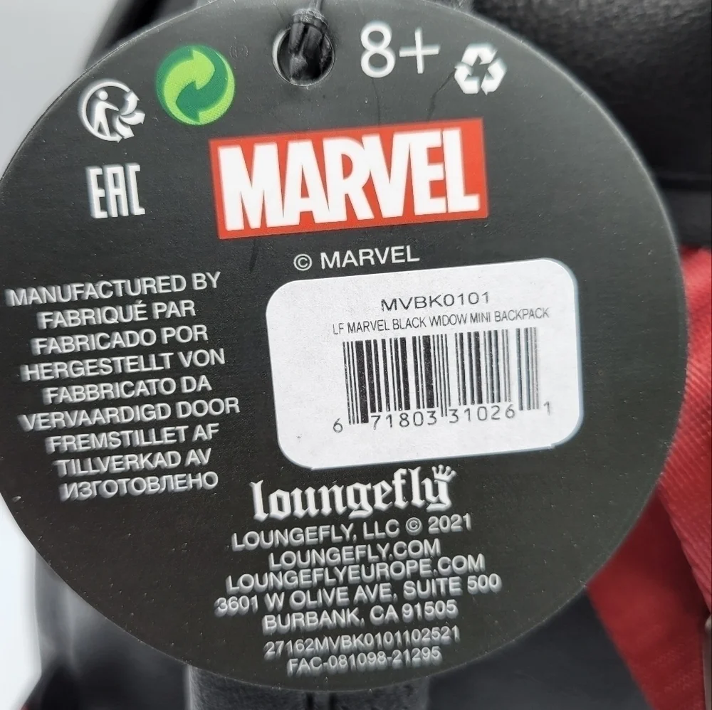 Loungefly Marvel Black Widow Cosplay Backpack